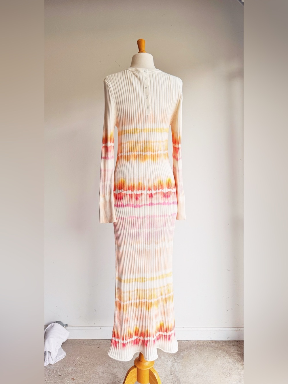 Anthropologie Daily Practice High Tide Tie Dye Ribbed Midi Dress Large - Picture 7 of 8